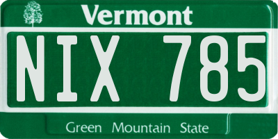 VT license plate NIX785