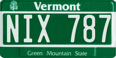 VT license plate NIX787