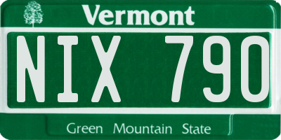 VT license plate NIX790