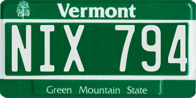 VT license plate NIX794