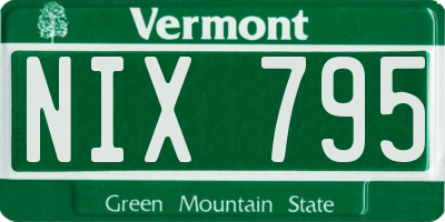 VT license plate NIX795