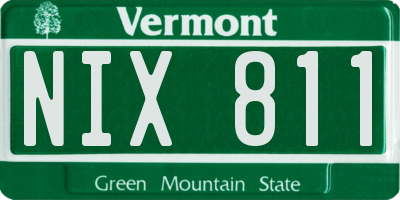 VT license plate NIX811
