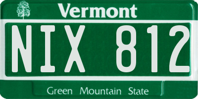 VT license plate NIX812