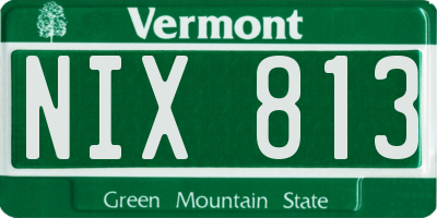 VT license plate NIX813