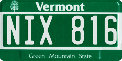 VT license plate NIX816