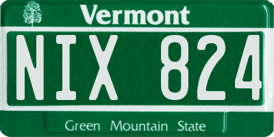 VT license plate NIX824