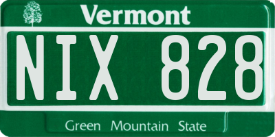 VT license plate NIX828