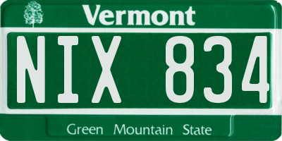 VT license plate NIX834