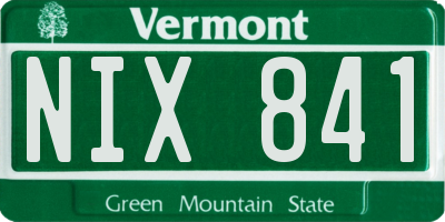 VT license plate NIX841