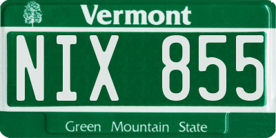 VT license plate NIX855