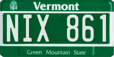 VT license plate NIX861
