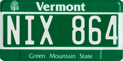 VT license plate NIX864