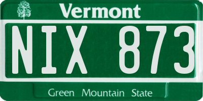 VT license plate NIX873