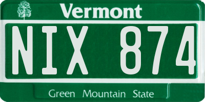 VT license plate NIX874