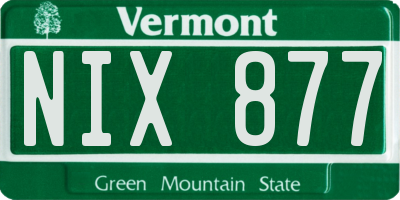VT license plate NIX877