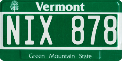 VT license plate NIX878