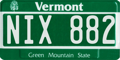 VT license plate NIX882