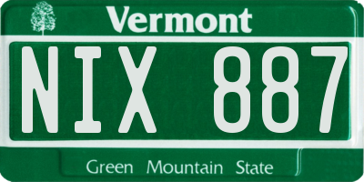 VT license plate NIX887
