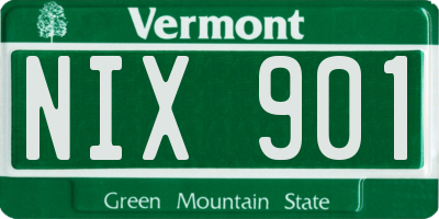 VT license plate NIX901