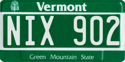 VT license plate NIX902