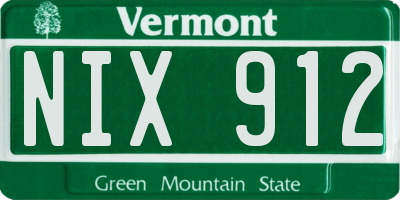 VT license plate NIX912