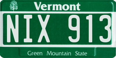 VT license plate NIX913