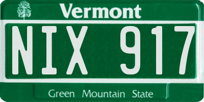 VT license plate NIX917