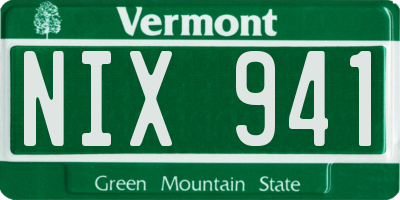 VT license plate NIX941
