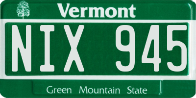 VT license plate NIX945