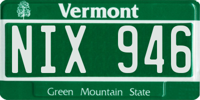 VT license plate NIX946