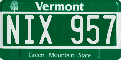 VT license plate NIX957
