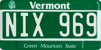 VT license plate NIX969