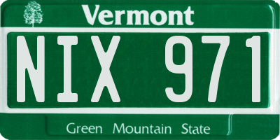 VT license plate NIX971