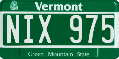 VT license plate NIX975