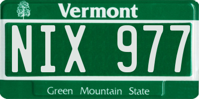 VT license plate NIX977