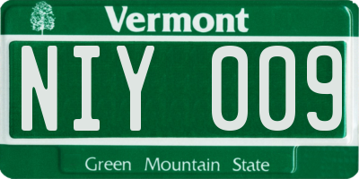 VT license plate NIY009