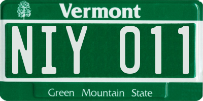 VT license plate NIY011