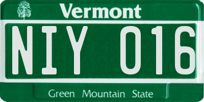 VT license plate NIY016