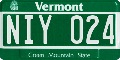 VT license plate NIY024