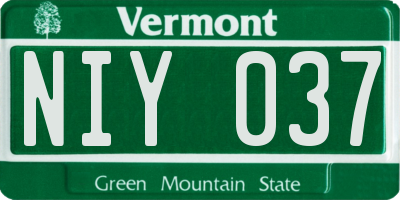 VT license plate NIY037