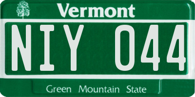 VT license plate NIY044