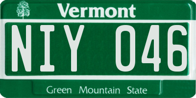 VT license plate NIY046