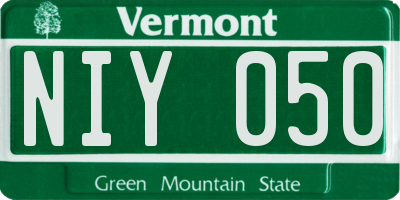 VT license plate NIY050