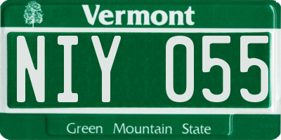 VT license plate NIY055