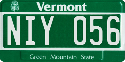 VT license plate NIY056
