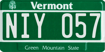 VT license plate NIY057