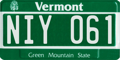 VT license plate NIY061