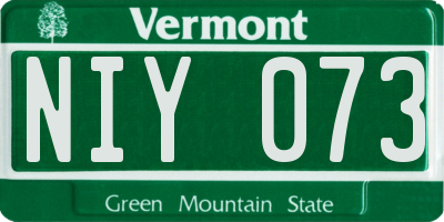 VT license plate NIY073