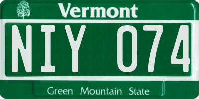 VT license plate NIY074