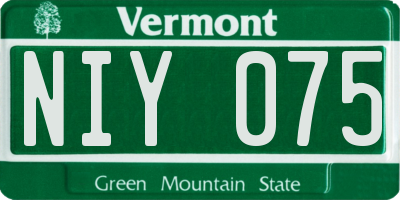 VT license plate NIY075